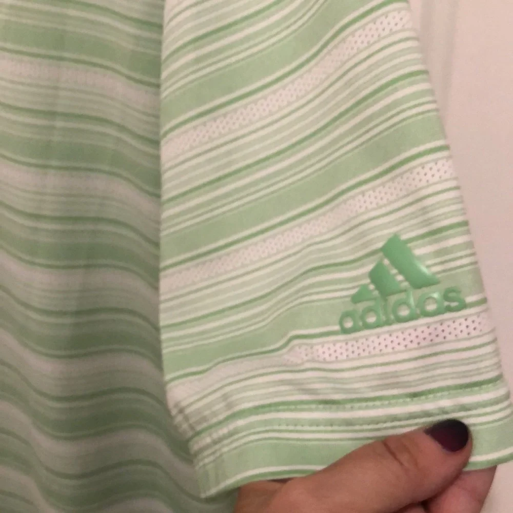 Adidas Green Stripe Golf Polo Shirt Mens XL